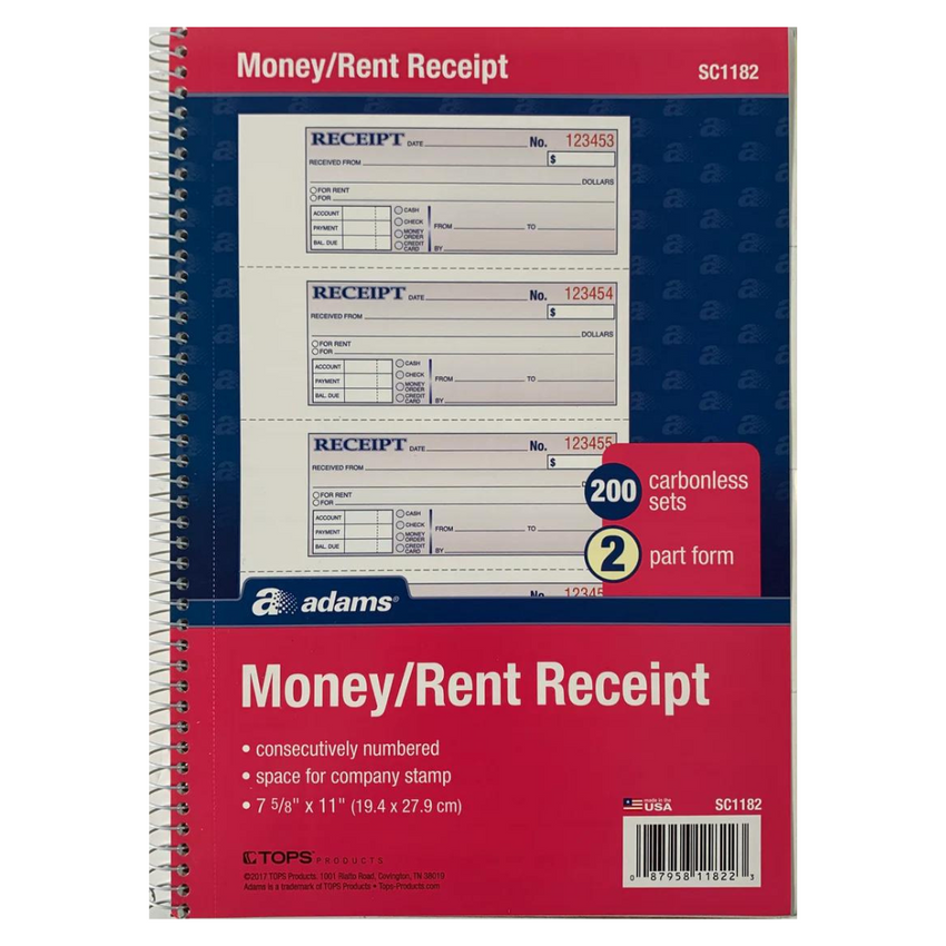 Libreta Money/Rent Receipt 2 Partes